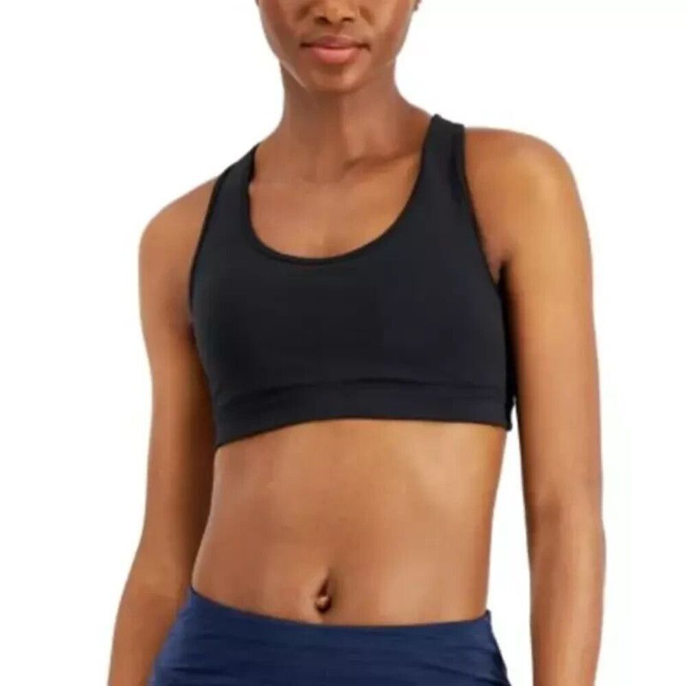 ID Ideology Women's Plus Size Medium Impact Sports Bra Deep Black 1X